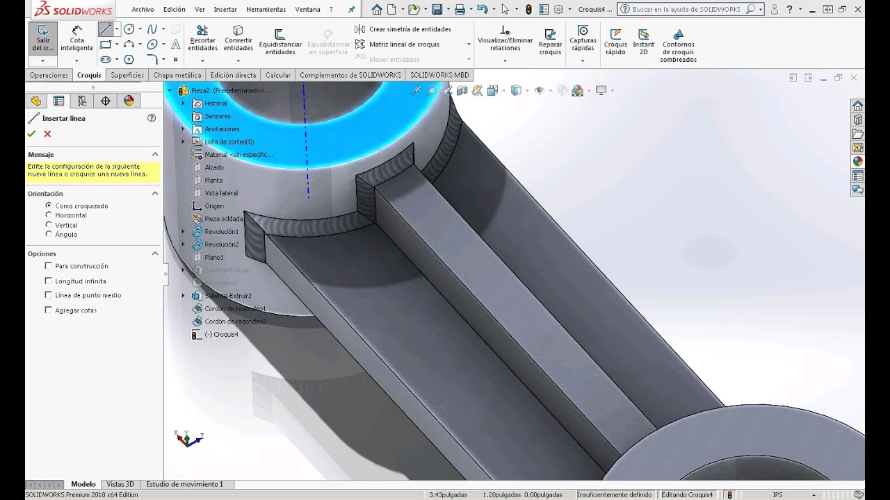 PIEZA SOLDADA EN SOLIDWORKS 2018