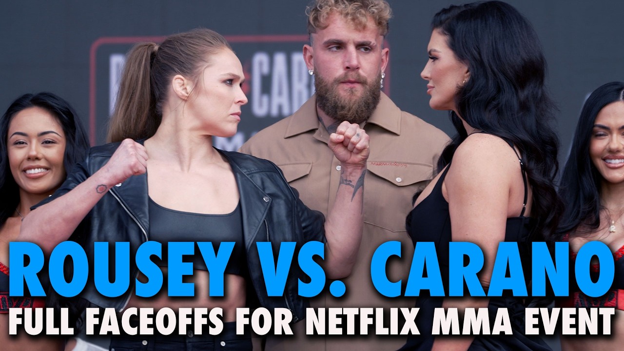 Ronda Rousey vs. Gina Carano, Ngannou vs. Lins press conference faceoffs