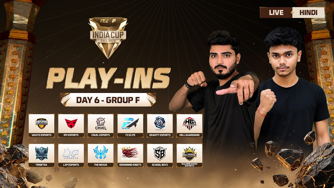 🔴 [HINDI] TEZ FFMIC 2026 Fall | Play-Ins Day 6 | Group F