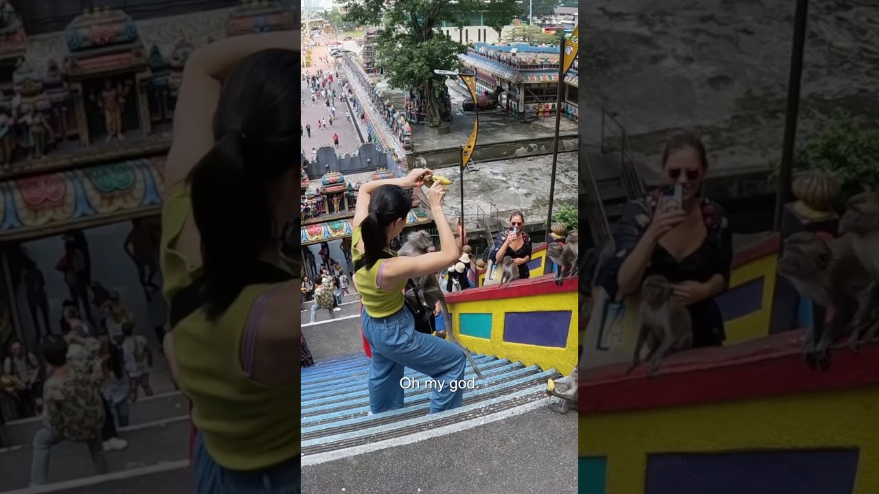 Luke Damant visite les c&eacute;l&egrave;bres grottes de Batu en Malaisie 🇲🇾 #shorts