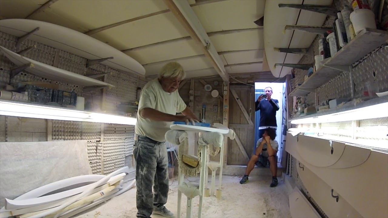 Dick Brewer shaping in Biarritz