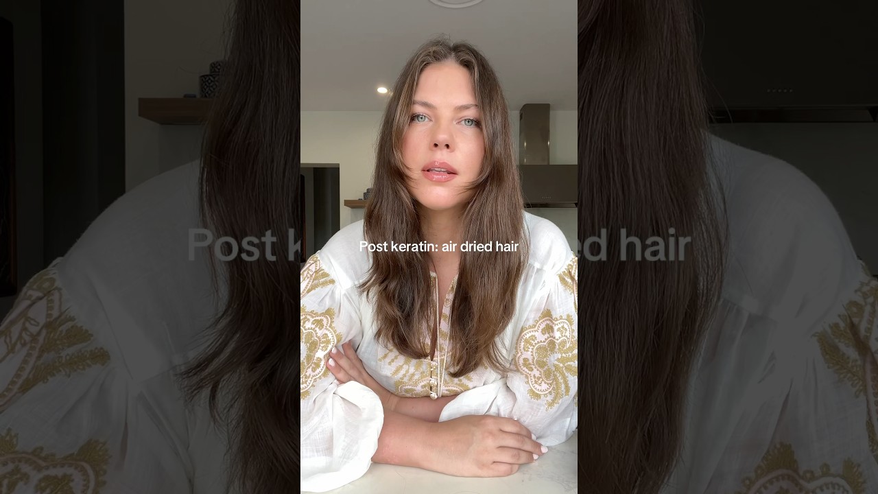 Results of my first Keratin Treatment 💗 #keratin #frizzyhair #glossyhair #hairtransformation