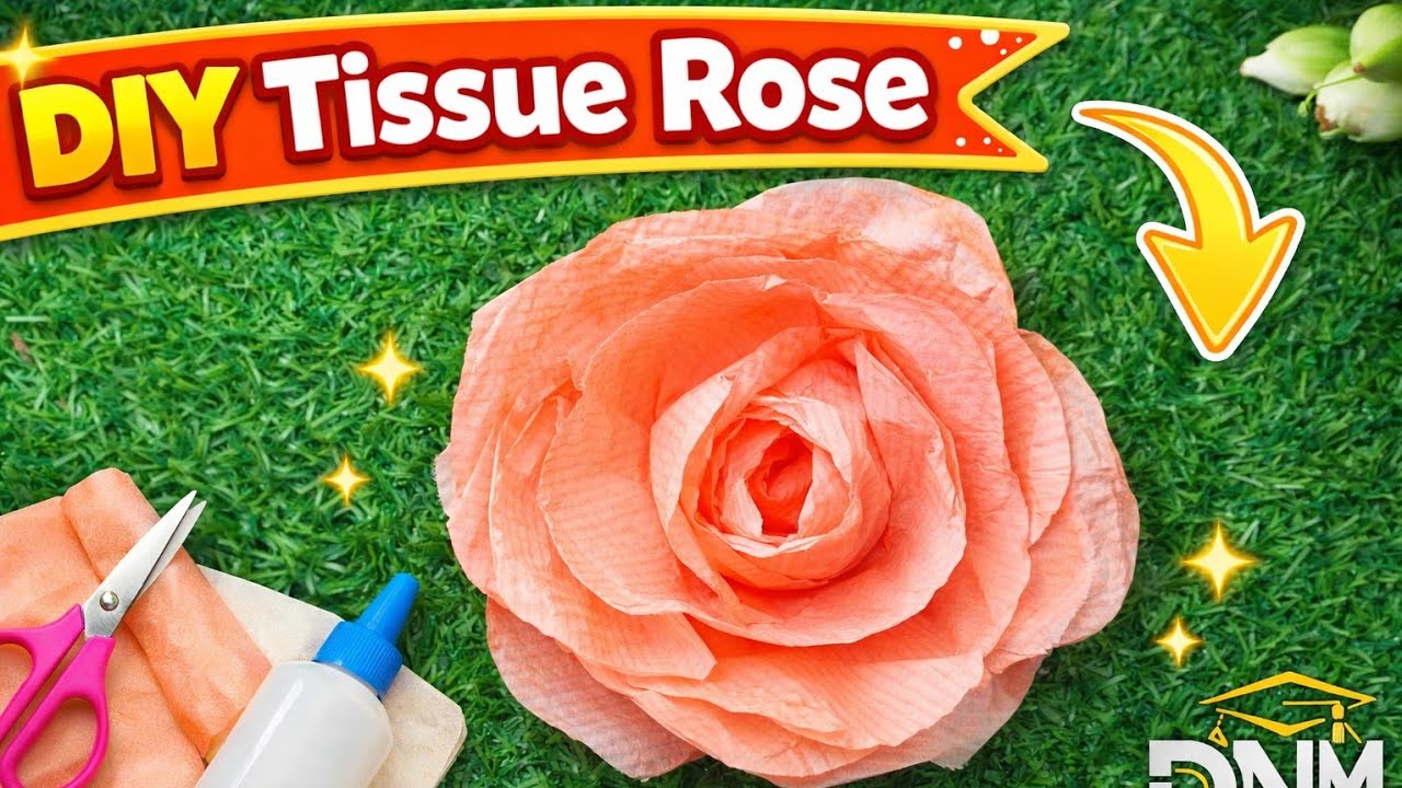 DIY Tissue Rose | Viral Tissue Flowers | Rose Flower Tutorial | Step by Step 🌹