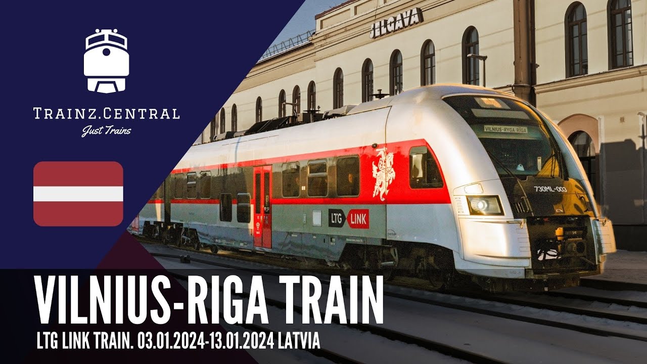 Vilnius Riga Train, LTG LINK. January 2024, LATVIA, 4K.