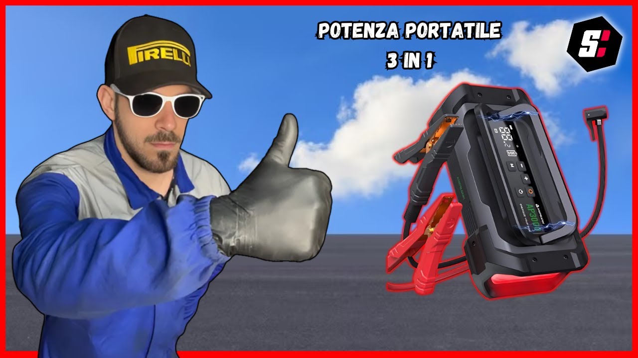 AMPBANK AP3000 Avvia, Gonfia e Ricarica Senza Limiti - Jump Starter with Air Compressor