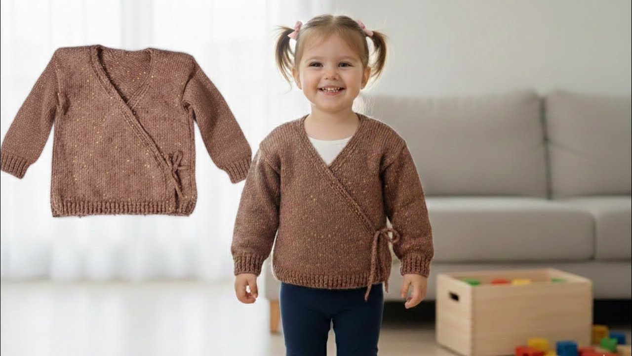 Kruvaze hırka. Yandan bağlamalı bebek hırkası yapımı. Double breasted cardigan. #bebek #hırkamodeli