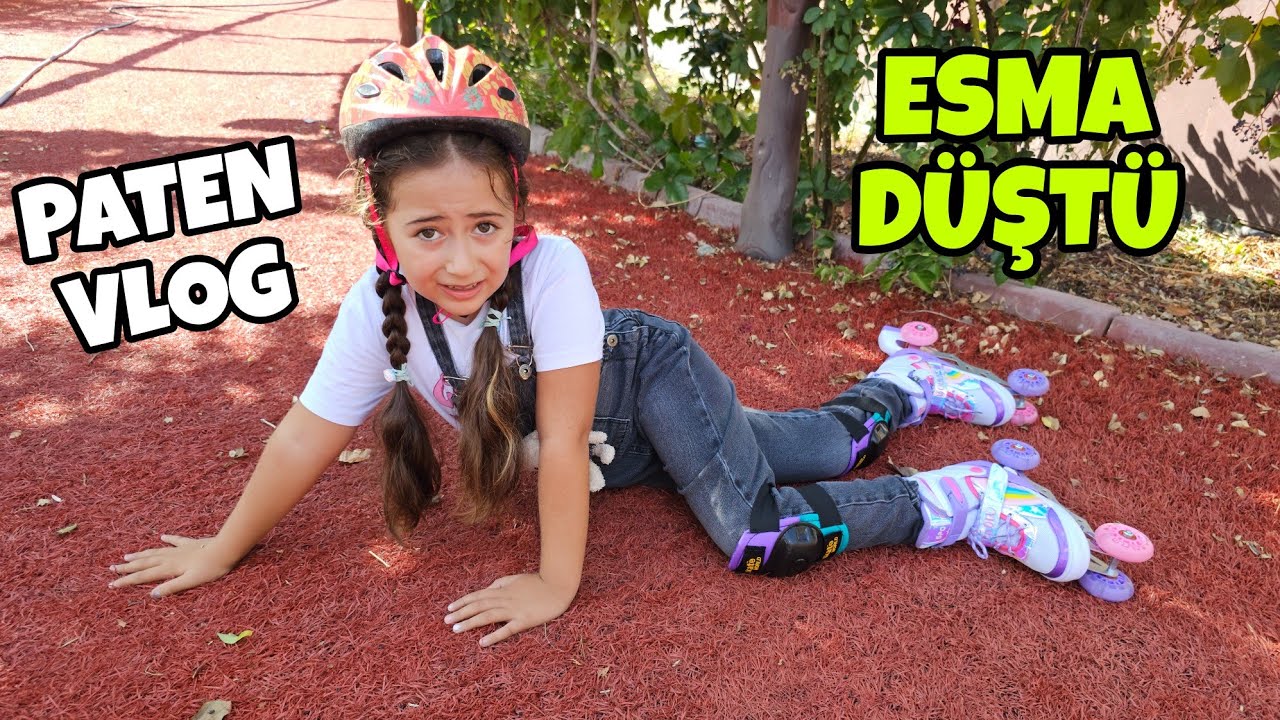 ESMA İLK DEFA PATEN SÜRDÜ ÇOK FENA DÜŞTÜ !!