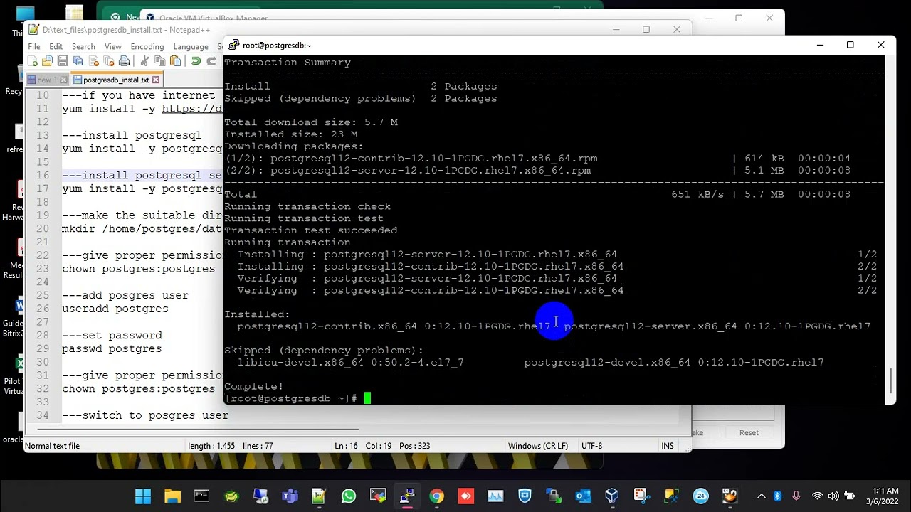 how to install postgres database on linux server