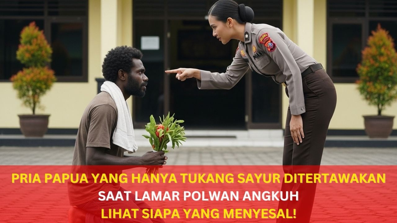 PRIA PAPUA YANG HANYA TUKANG SAYUR DITERTAWAKAN SAAT LAMAR POLWAN ANGKUH, LIHAT SIAPA YANG MENYESAL!