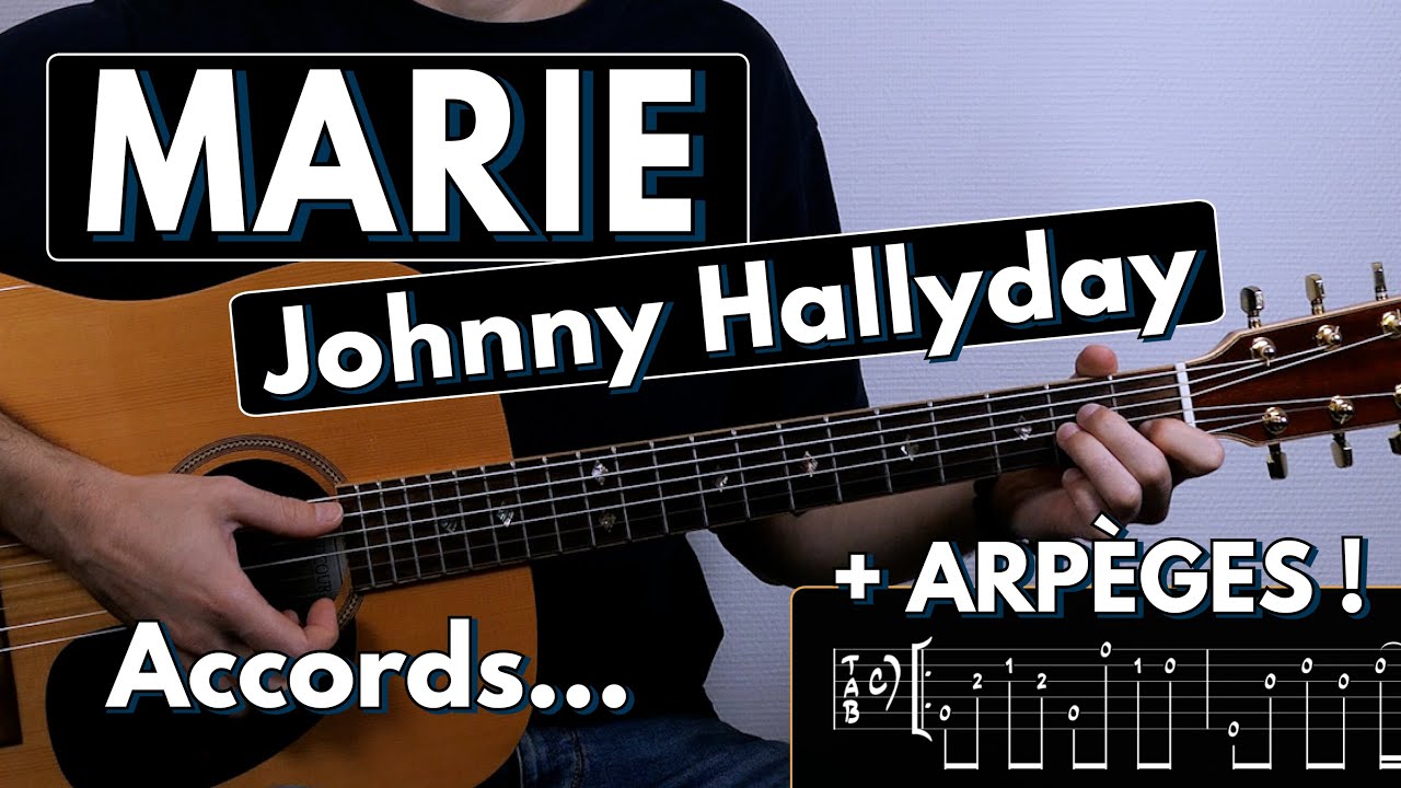 Jouer Marie - Johnny Hallyday | Tuto Guitare (Tablature & Partition)