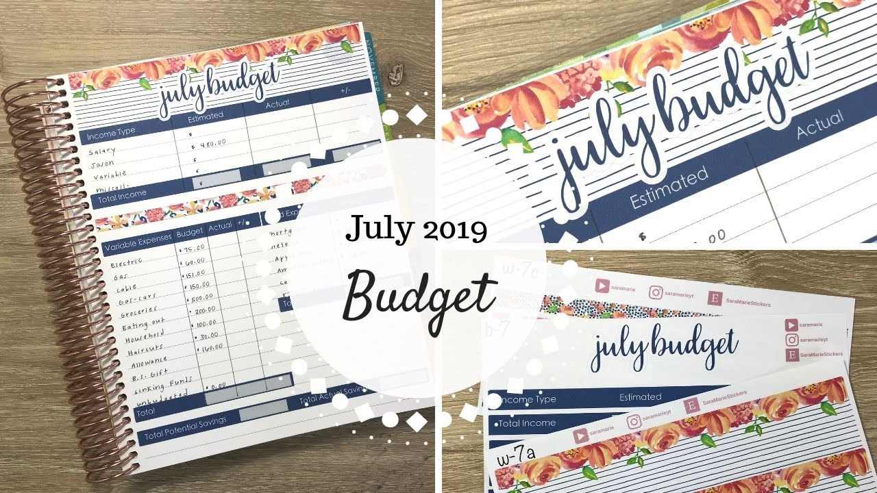 July 2019 Budget | Fixed / Variable Expenses | NEW Erin Condren Deluxe Monthly Planner |