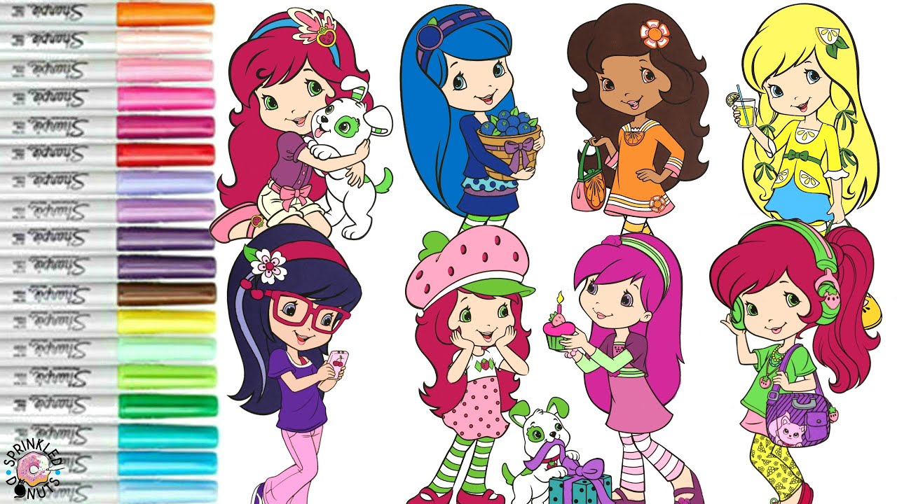 Strawberry Shortcake and Friends Coloring Book Compilation Cherry Jam Orange Blossom Blueberry