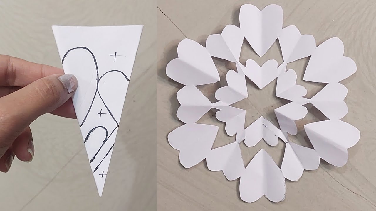 How to make easy and beautiful snowflakes ❄️♥️ #papercraft #snowflakes #part 170