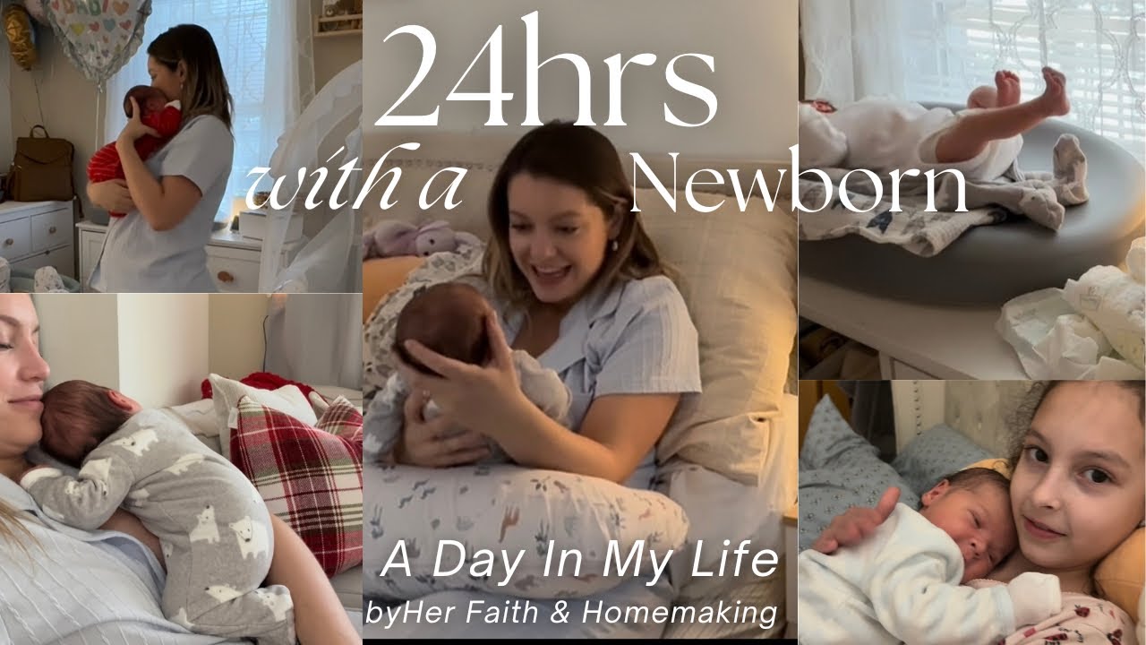 ✨24 часа с моим двухнедельным новорожденным | Один день из жизни мамы двоих детей! ✨#сонноворожде...