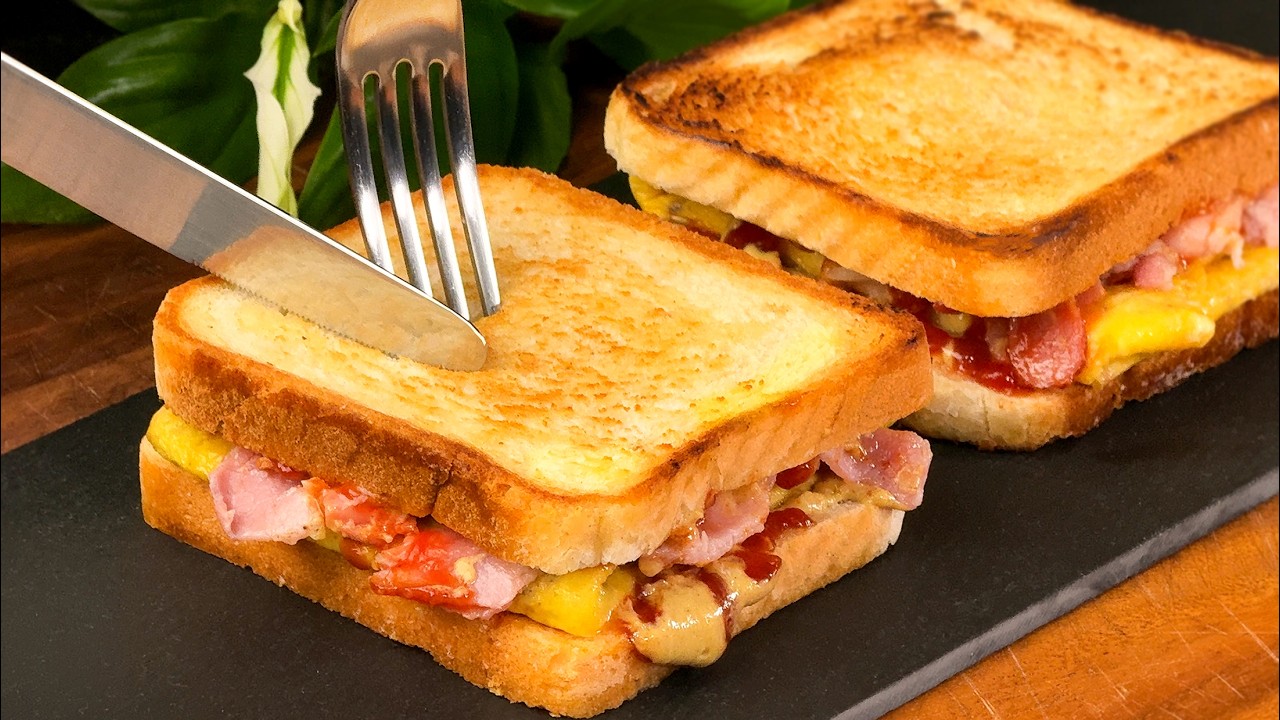 Вы еще никогда не ели такого вкусного завтрака! Вкусные яичные сэндвичи за 5 минут!