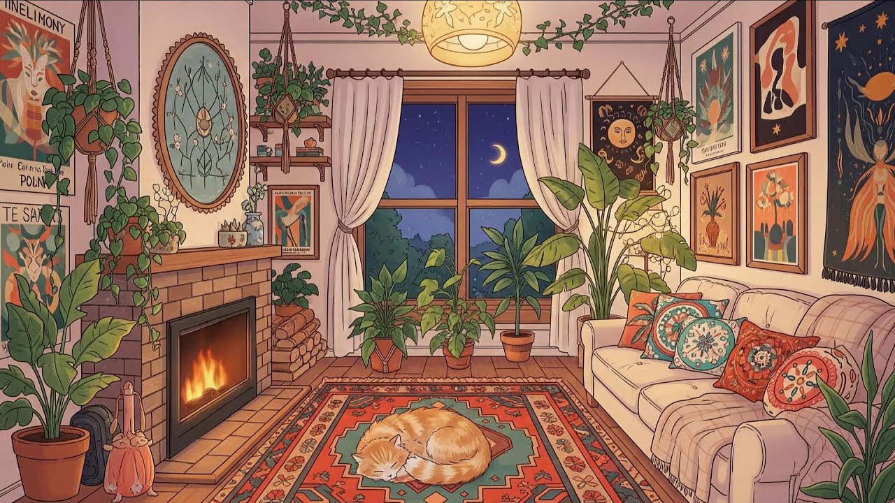 Fireplace in a Rainy Cabin 🌧️🔥 Cozy Sounds to Fall Asleep