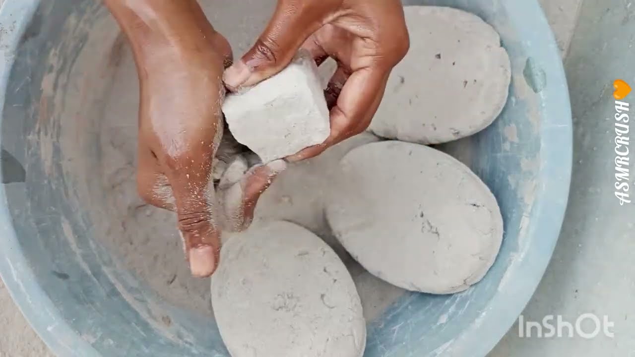Gritty pure Cement dry powdery dusty bomastic fast #Crumbling sosatisfying🔥 Crunchy Sound Play ASMR👌