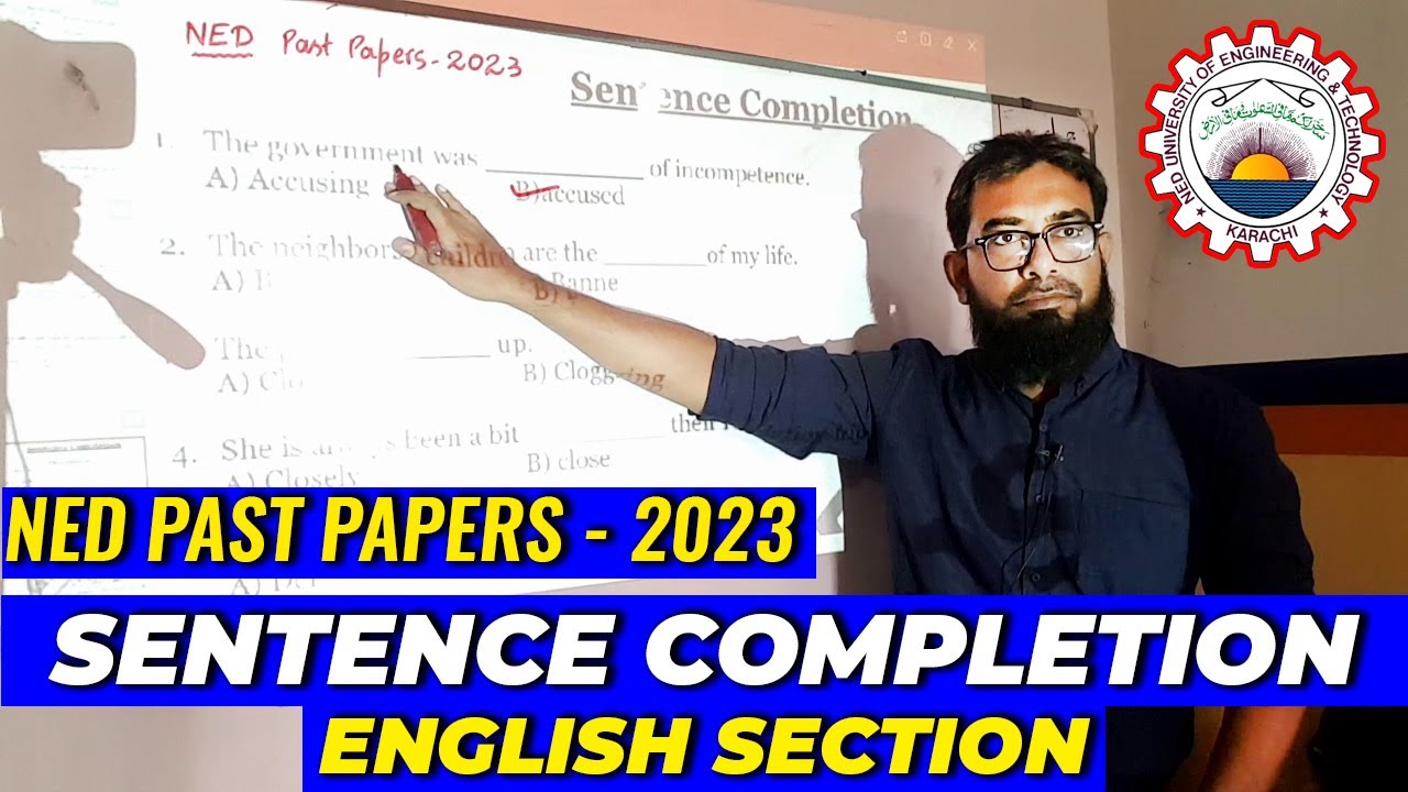 NED Past Paper 2023 | English | Sentence Completion MCQs