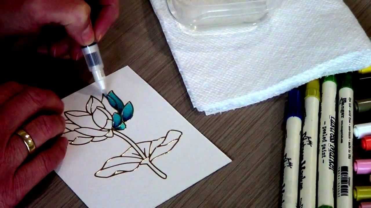 Elizabeth Craft Designs Peel Off stickers in combination with Tim Holtz Distress Markers
