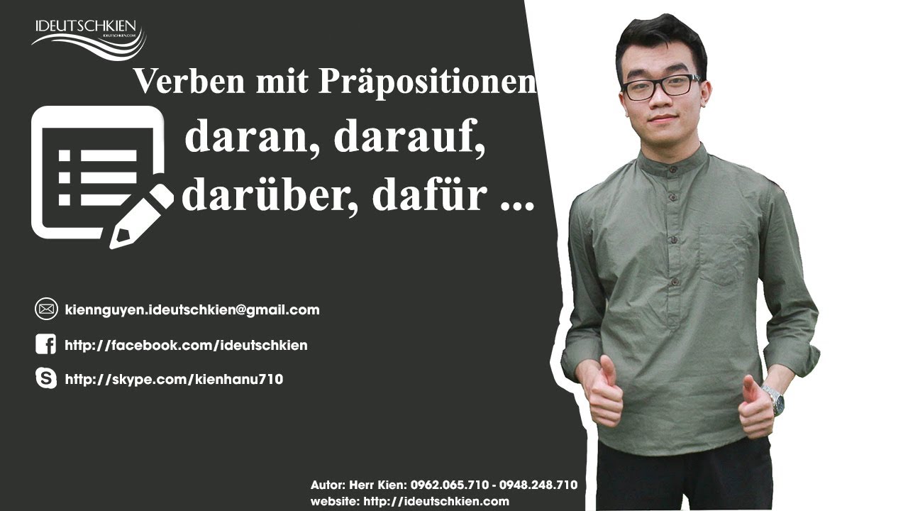Tiếng Đức cơ bản - Trình độ A2 - Động từ đi với giới từ - Thay thế cho Vật và Người