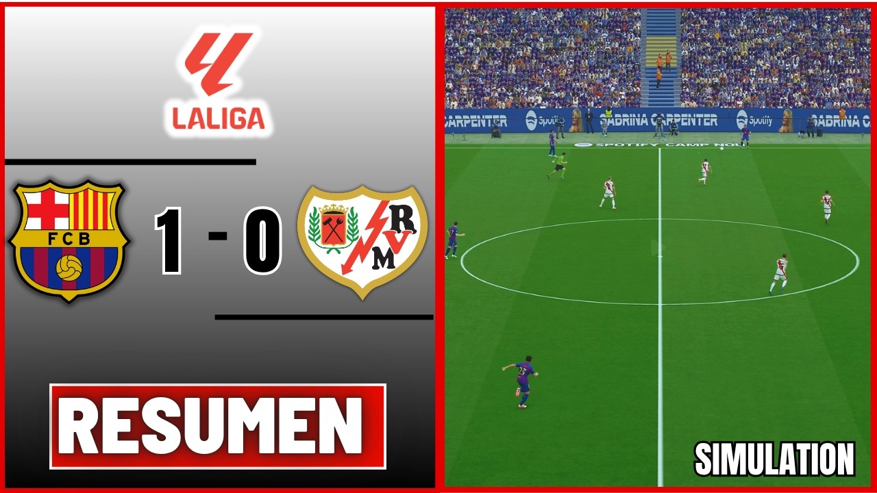 🔴 BARCELONA 1-0 RAYO VALLECANO 🏆 LALIGA 2026 RESUMEN | PARTIDO SIMULADO