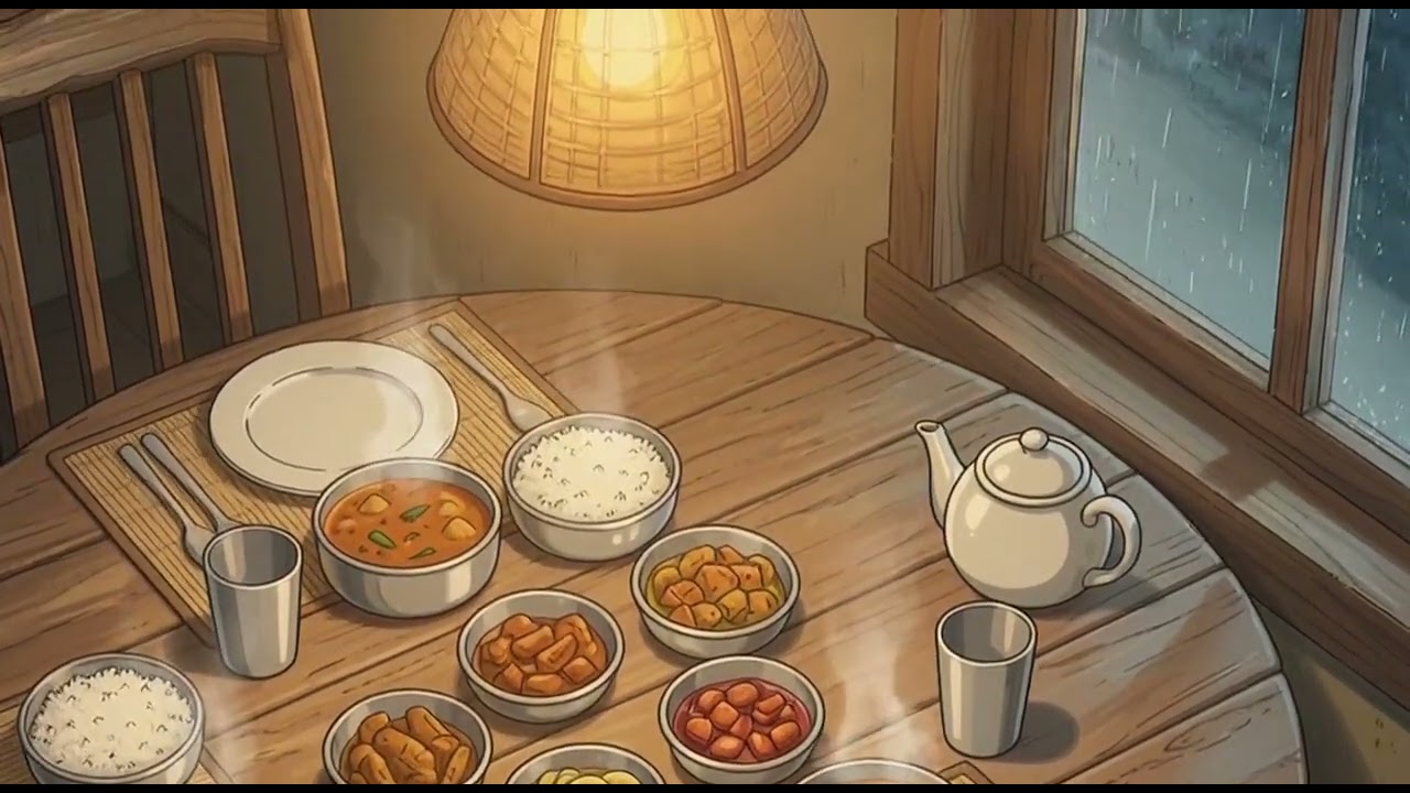 Comida caliente servida en la mesa AI