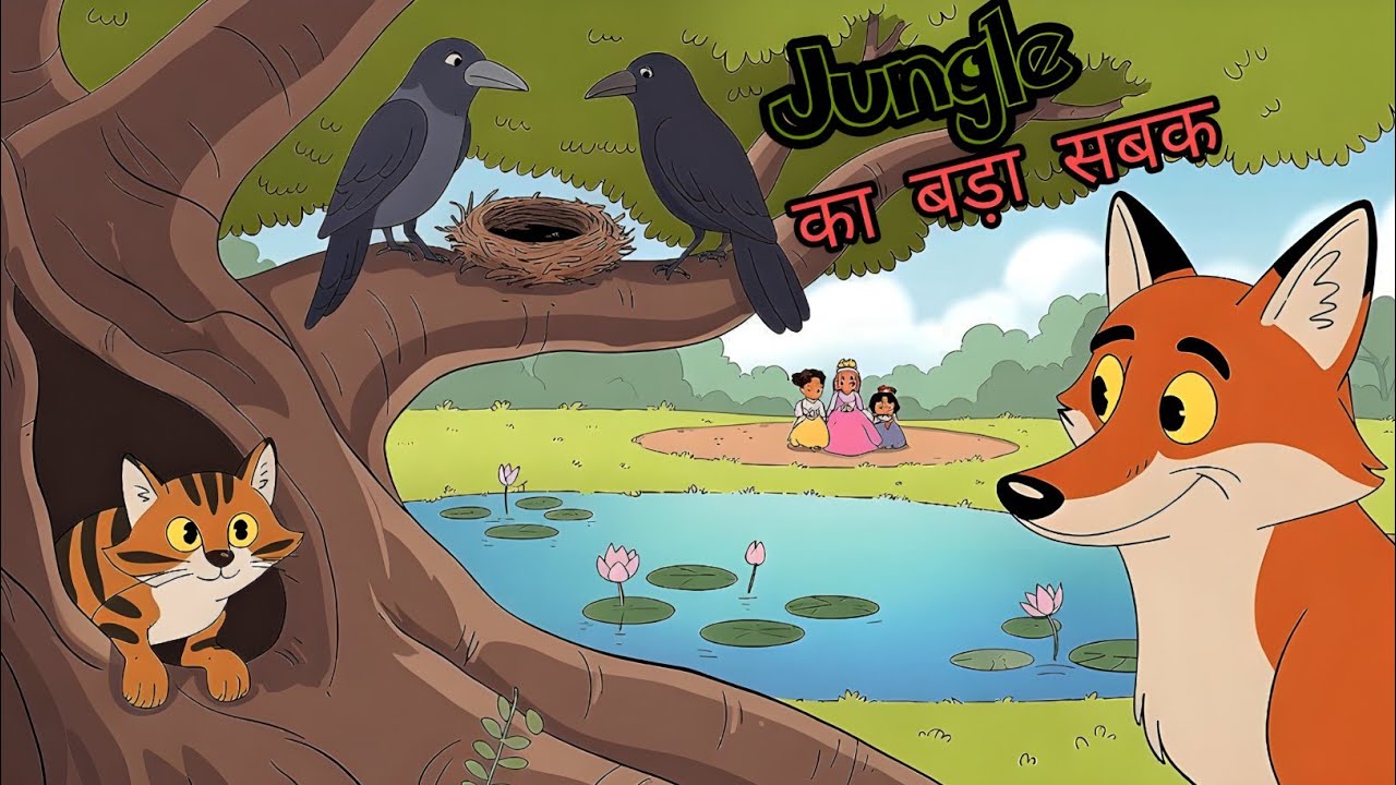 कौआ, कव्वी और जंगली बिल्ला | बच्चों की ज्ञानवर्धक कहानी”#cartoon#kidsstory#moralstories