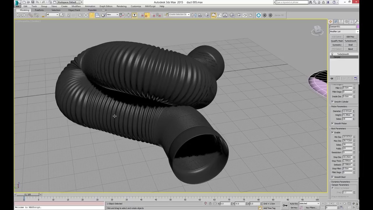 flexi duct how to create in 3dsmax