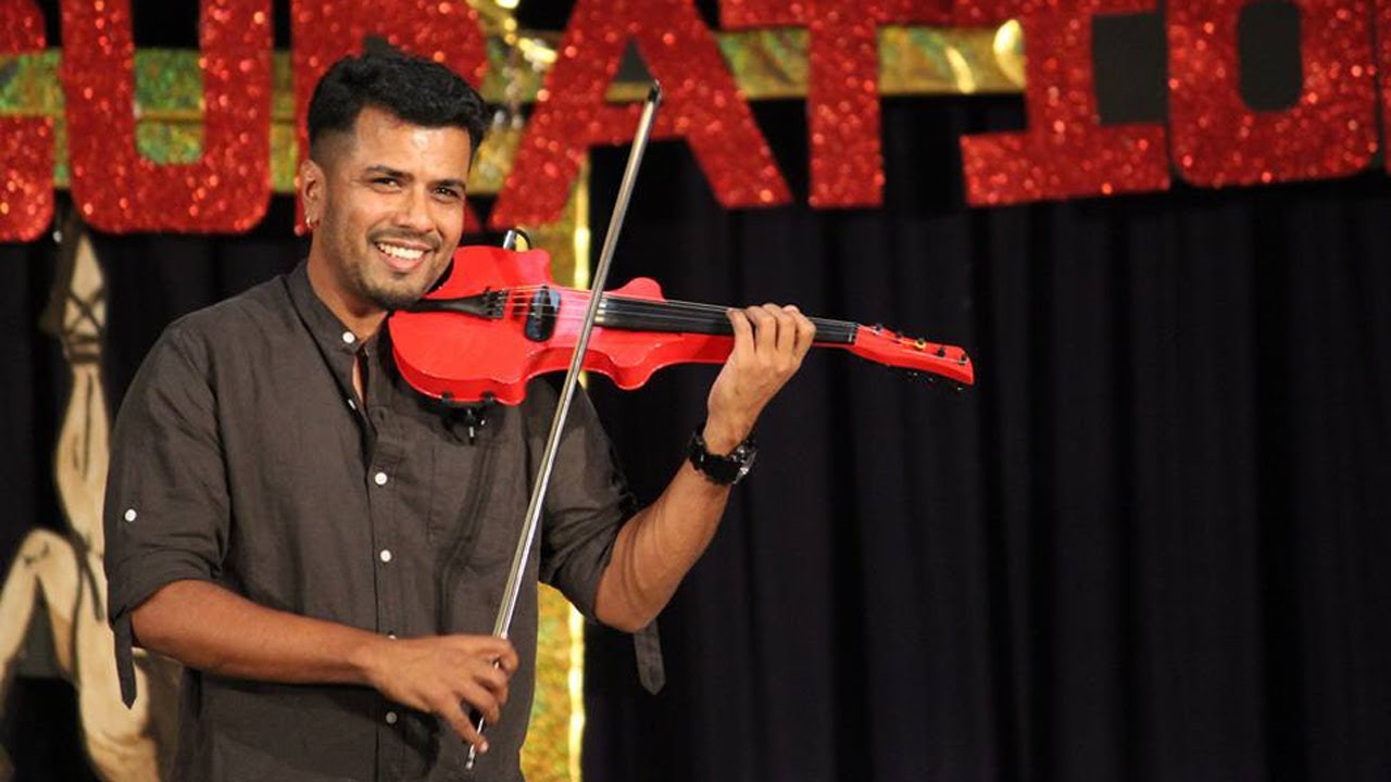 Violin magic from Balabasker and students for awareness against drugs in Kunnamkulam