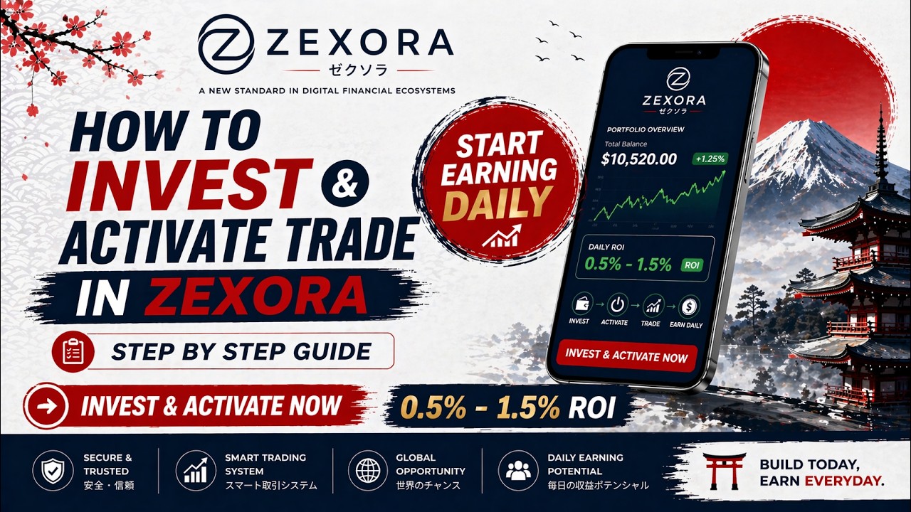 How to Invest & Activate Trade in ZEXORA | Start Earning Daily ROI (0.5%&ndash;1.5%) Upto | English |