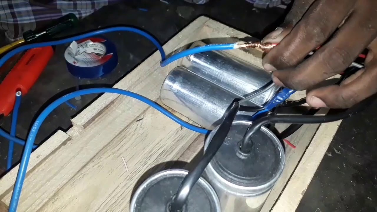 5 HP motor two line running connection and electrical