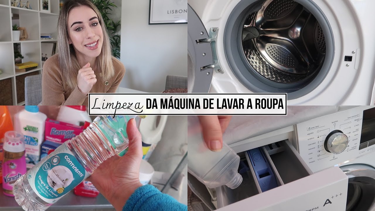 Limpeza da máquina de lavar a roupa com vinagre de limpeza!