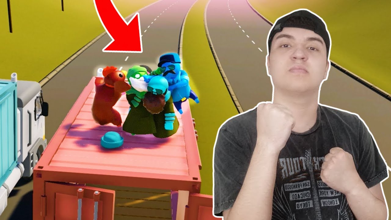 FUI DERRUBADO DO CAMINHÃO NO GANG BEASTS!! VENCI O CAMPEONATO?