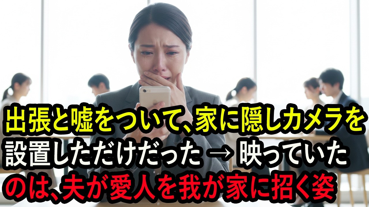 出張と嘘をついて、家に隠しカメラを設置しただけだった → 映っていたのは、夫が愛人を我が家に招く姿