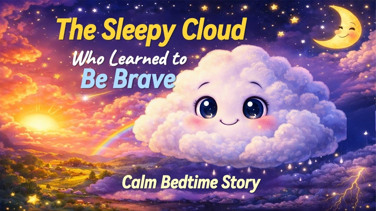 The Sleepy Cloud Who Learned to Be Brave | Calm Bedtime Story for Kids | Books For Kids TV #books