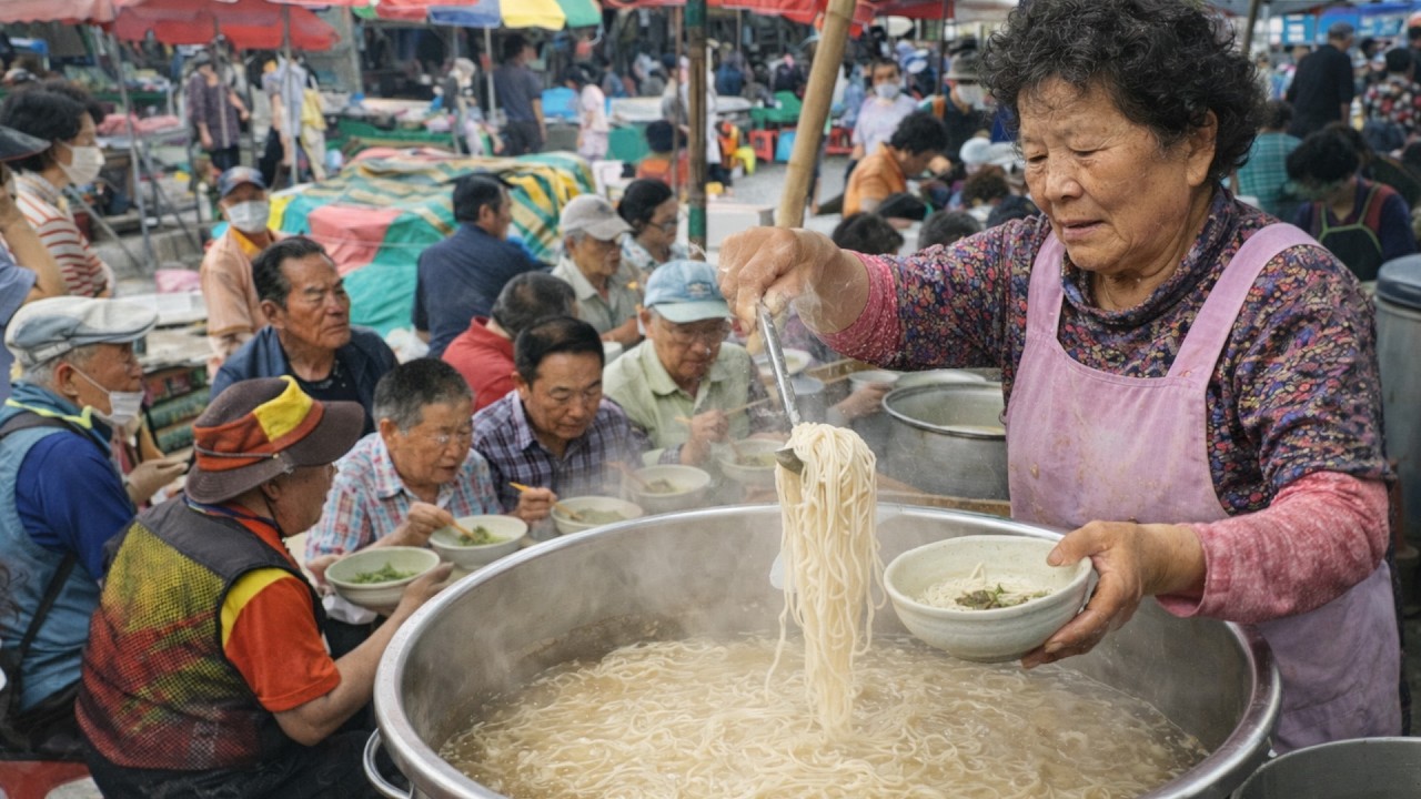 365일 비가오나 눈이오나 손님 줄세우는 맛도리 시장 국수 몰아보기 Korean street food