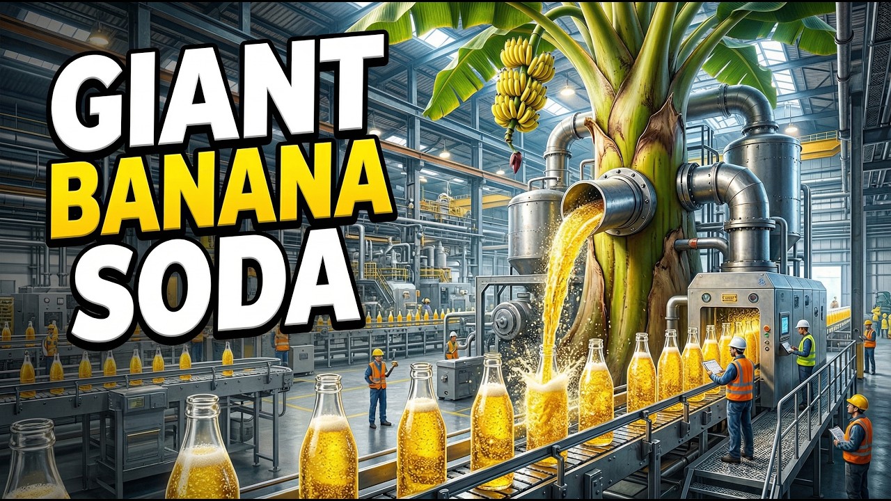How Giant Banana Trees Turn Into Soda 🍌🥤 | European Mega Factory