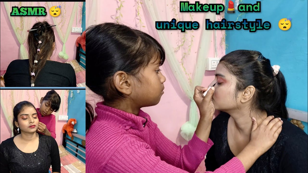 Extremely Close-Up: 😴Ananya Does My Makeup & unique hairstyle..💆(Deep Relaxation & Sleep)💫