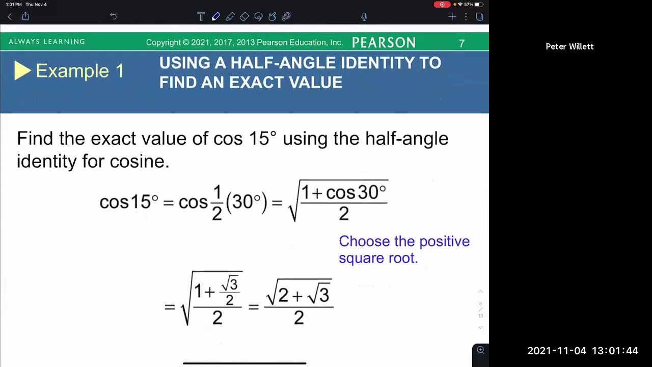 5.6  Half-Angle Identities
