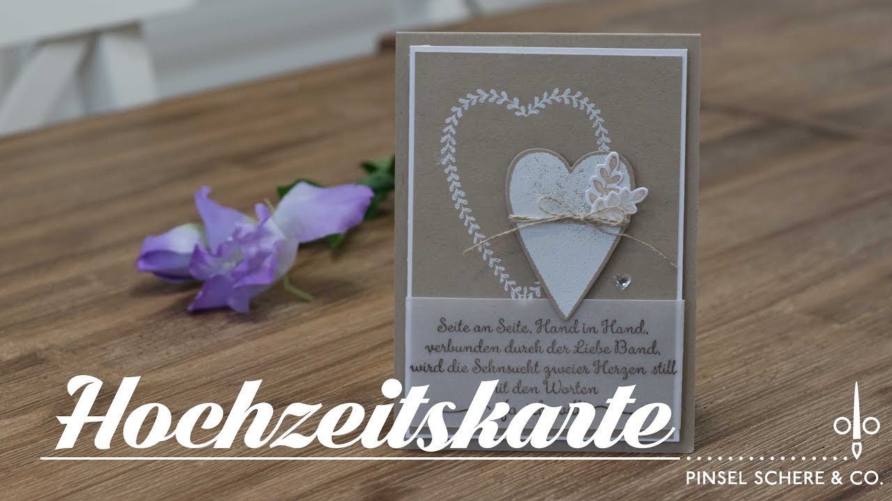Hochzeitskarte | Herz an Herz | Weiß auf Savanne | Heat-Embossing | Stampin' Up!