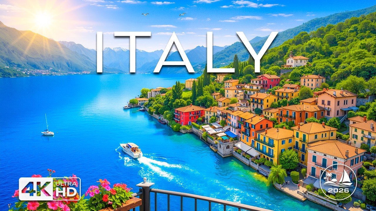 [4K] Италия 🇮🇹 Потрясающее Амальфитанское побережье, красочные деревни и средиземноморские скалы |