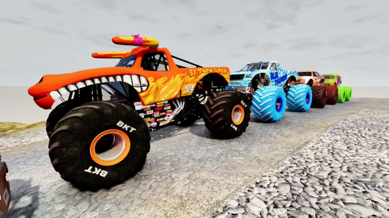 Epic High Speed monster trucks jumps & crashes #008 – BeamNG | Drive  ASky BeamNG #beamngdrive #usa
