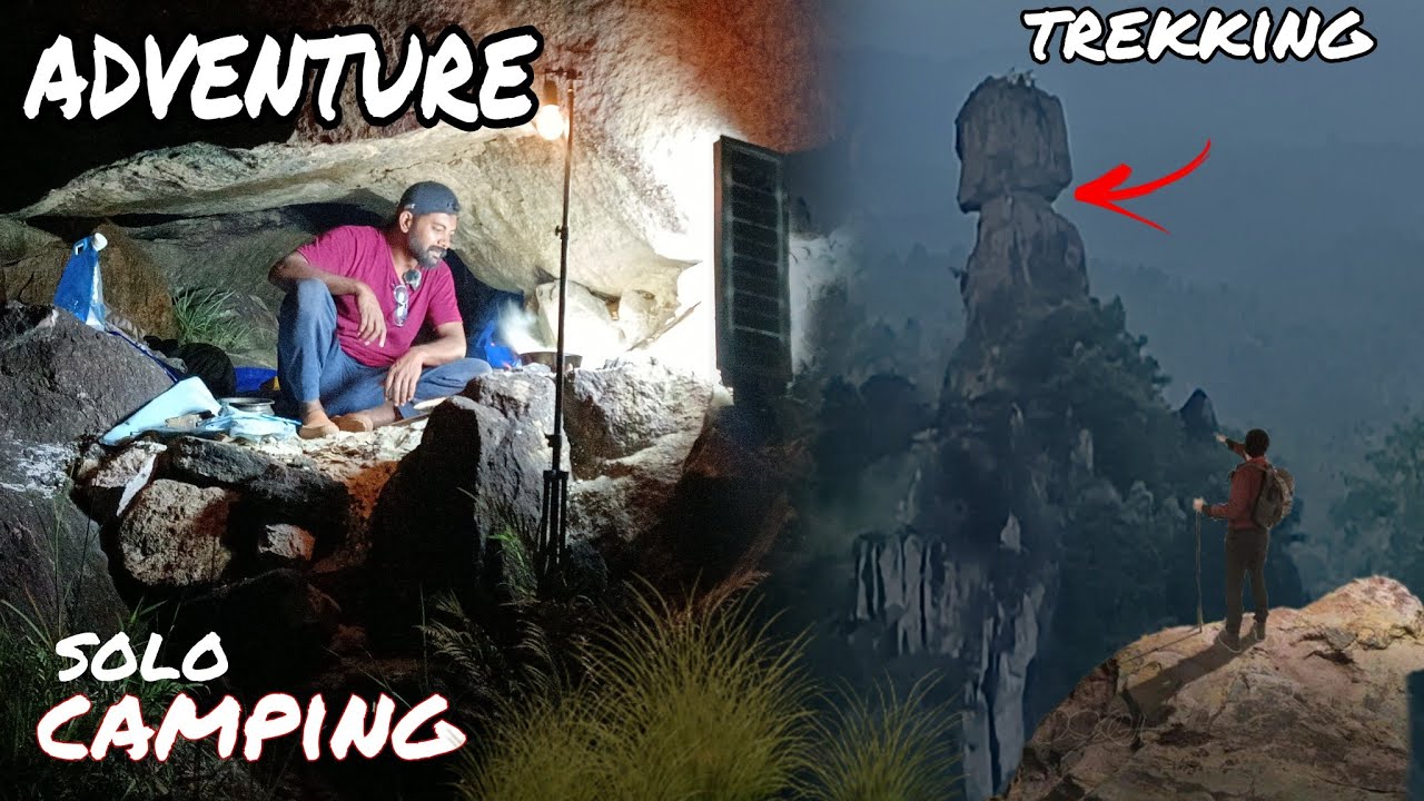 മലമുകളിൽ നിന്നും കല്ലുരുണ്ടു വന്നപ്പോൾ🥵adventure camping malayalam solo camping kerala #panikkaran