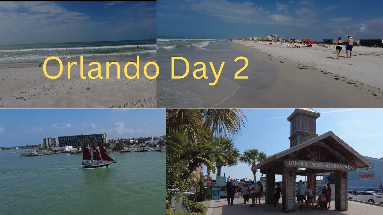 Orlando Day 2, Treasure island beach, Johns Pass ,Beautiful Beach day