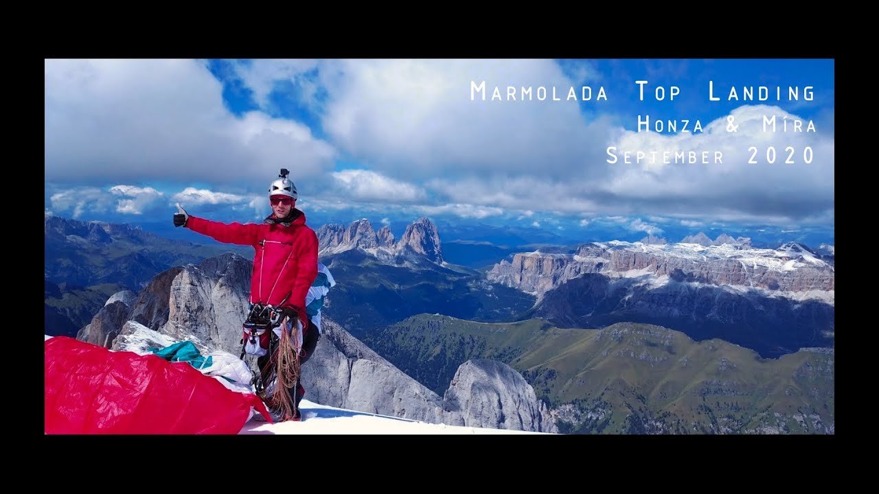 Paragliding in Dolomites | Marmolada top landing