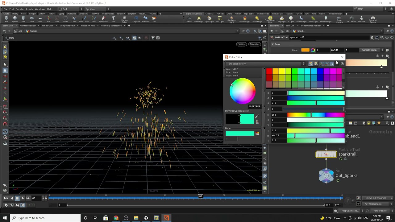 Spark Trail SOP || Houdini 19 || Houdini Tutorial