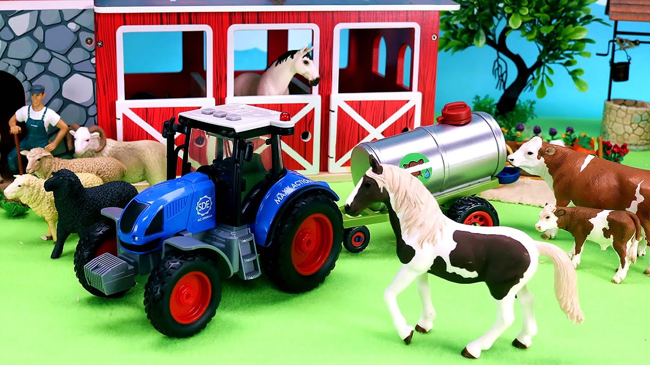 Cows and Horses Farm Animal Toys - Fun Learning Video For Kids