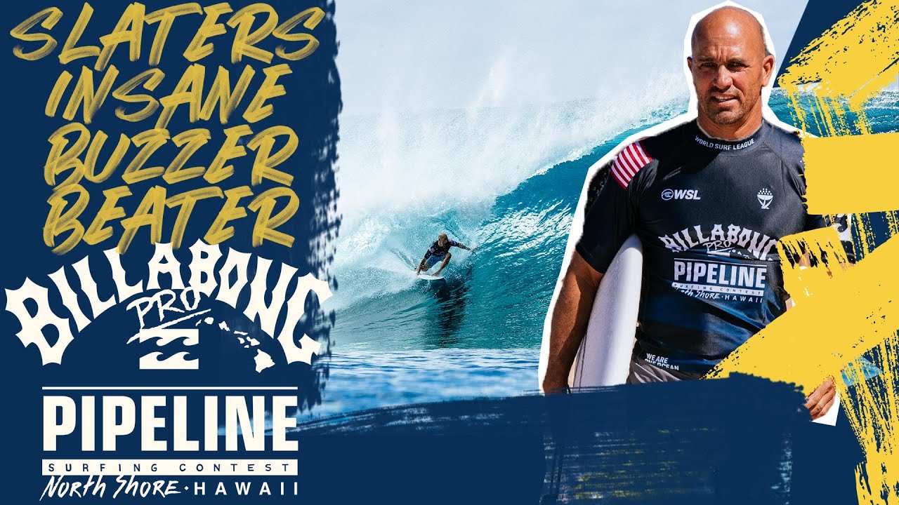 Kelly Slater's INSANE BUZZER BEATER At The Billabong Pro Pipeline