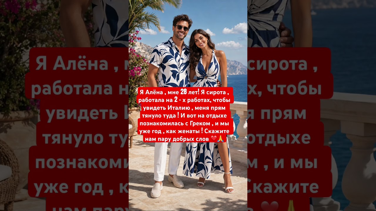 Я Алёна , мне 28 м лет! Я сирота ! Вышла замуж за Грека