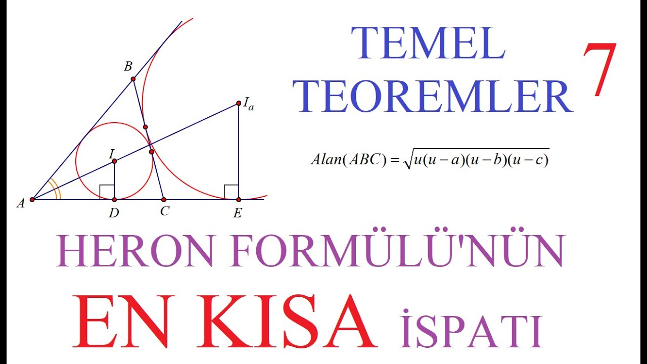 Geometrik İspatlar 7 - Heron Formülü'nün En Kısa İspatı